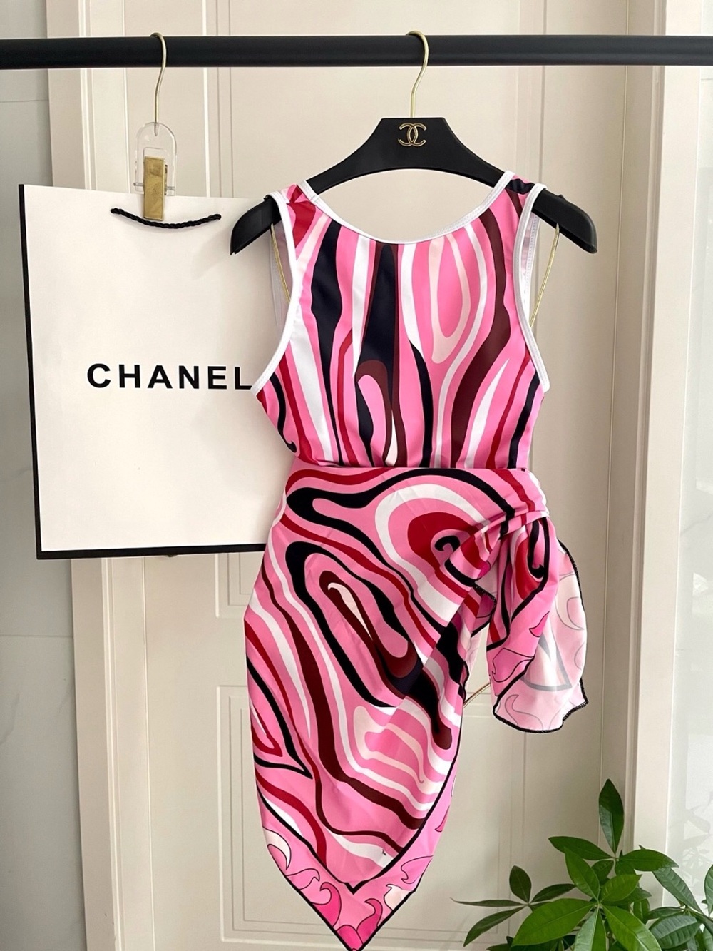 Emilio Pucci Pink Multicolor Swirl One-Piece Bikini Set - Picture 3 of 9